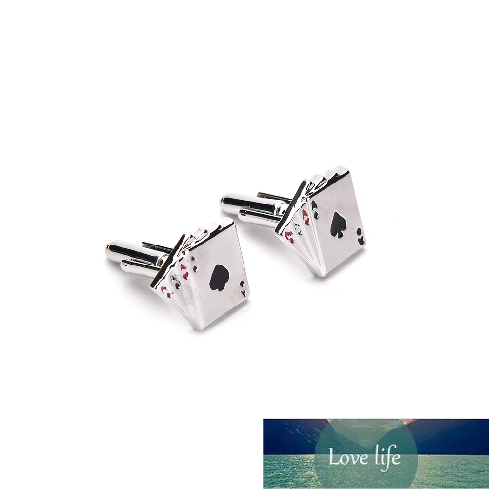 1 Pair Jewelery 4A Poker Cufflinks Male French Shirt Cuff Links Cards Design Cufflink Fashion For Men039s Jewelry