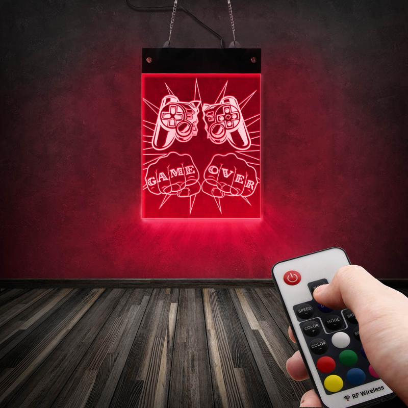 Broken Joystick Game Over LED Lighting Neon Sign Gaming Room Video Party Decoration Wall Light Display Board Gamers Gift Lamp
Broken Joystick Game Over LED Lighting Neon Sign Gaming Room Video Party Decoration Wall Light Display Board Gamers Gift Lamp