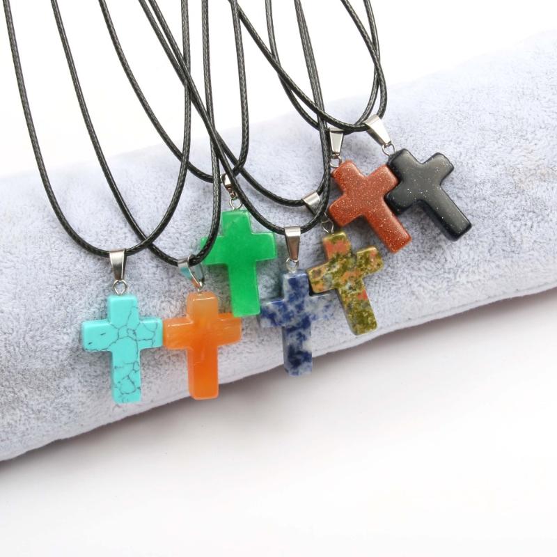 Pendant Necklaces Wholesale Natural Stone Necklace Simple Cross Shape Crystal Agat Tiger Eyes Good Quality Jewelry, Silver
Pendant Necklaces Wholesale Natural Stone Necklace Simple Cross Shape Crystal Agat Tiger Eyes Good Quality Jewelry, Silver