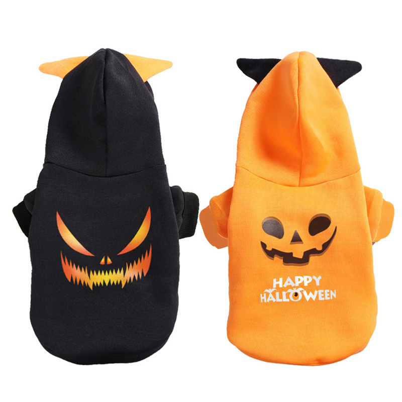 Dog Apparel Halloween Dogs Costume Puppy Hoodies Pumpkin Doggie Winter Clothes Sweatshirt Pet Hooded Coat Cat Jackets Devil Role Play Clothing Small A
