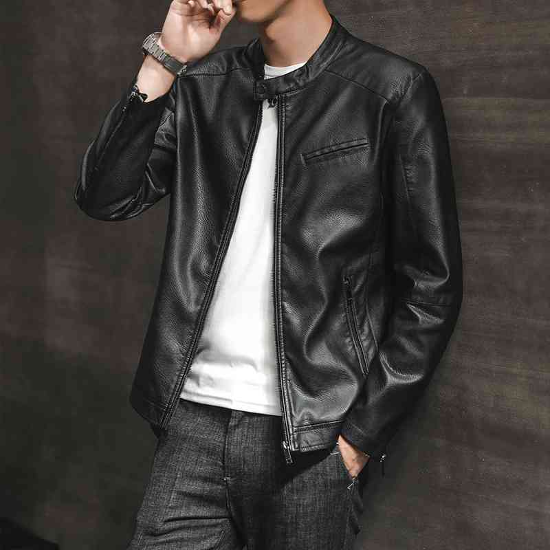 2019 spring and autumn new casual leather men's coat Korean slim fit trend handsome youth PU leather jacket men's wear, Black
2019 spring and autumn new casual leather men's coat Korean slim fit trend handsome youth PU leather jacket men's wear, Black