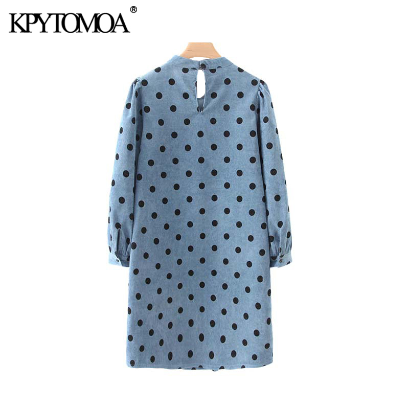 Elegant Polka Dot Pockets Corduroy Mini Dress Women Fashion O Neck Long Sleeve Female Dresses Casual Vestidos Mujer 210420