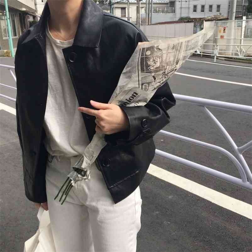 Autumn Winter Women Coat Long Sleeve Turn Down Collar Single Breasted Ladies Jacket Korean Style Chic Elegant Casual 210519, Black
Autumn Winter Women Coat Long Sleeve Turn Down Collar Single Breasted Ladies Jacket Korean Style Chic Elegant Casual 210519, Black