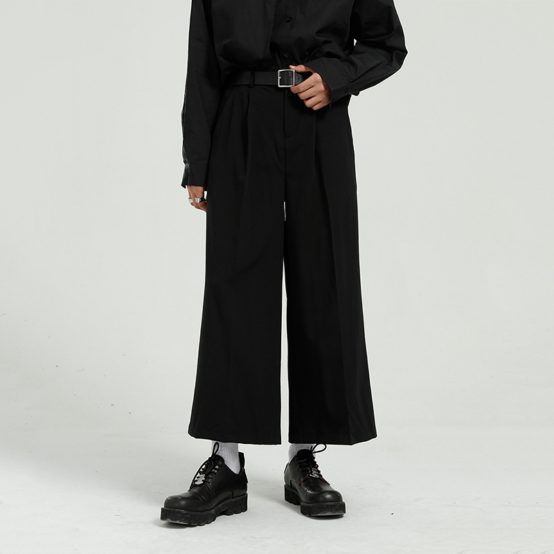 IEFB Men's Trousers Spring Korean Personality Trend Solid Color Medium Waist Ankle-length Wide Leg Casual Pants 9Y5697 210524