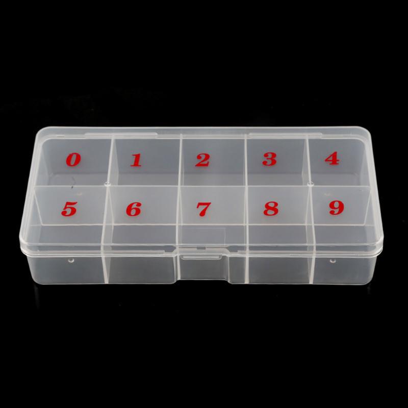 Nail Art Equipment 1 Pc Clear False Nails Empty Storage Case Fake Plastic Container Gems Stones Strass Display Tips Box Ta#073