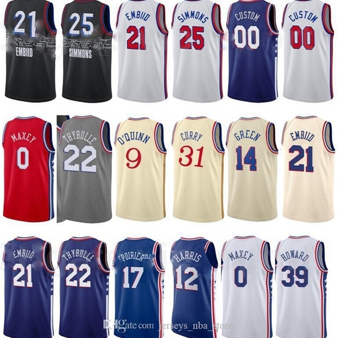 Print Basketball City Earned Edition Tobias Harris Jersey 12 Seth Curry 31 Shake Milton 18 Mike Scott 1 Joel Embiid 21 Ben Simmons