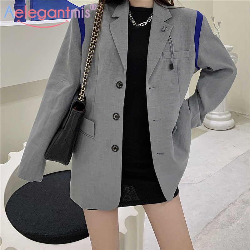 Aelegantmis Color Parchwork Office Lady Oversize Blazer Women Korean Design Casual Loose Jacket Female High Street 210607, As shown
Aelegantmis Color Parchwork Office Lady Oversize Blazer Women Korean Design Casual Loose Jacket Female High Street 210607, As shown