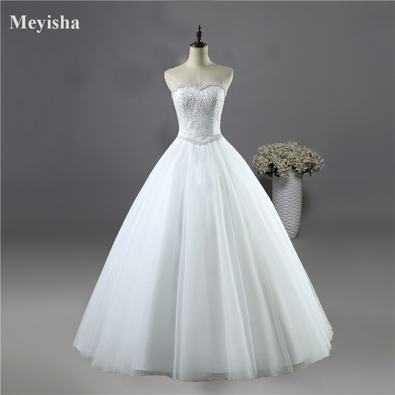 ZJ9069 2021 High Quality White or Ivory Wedding Dresses Lace up Back Bridal Gowns Women Vestidos De Novia size 2-26W