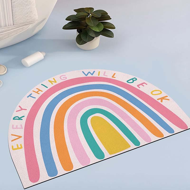 Bath Mats Nordic Rainbow Printed Mat Water Absorb Suede Fabric Shower Room Bathroom Carpet Rugs Anti Slip Marbling Feet Pad
Bath Mats Nordic Rainbow Printed Mat Water Absorb Suede Fabric Shower Room Bathroom Carpet Rugs Anti Slip Marbling Feet Pad