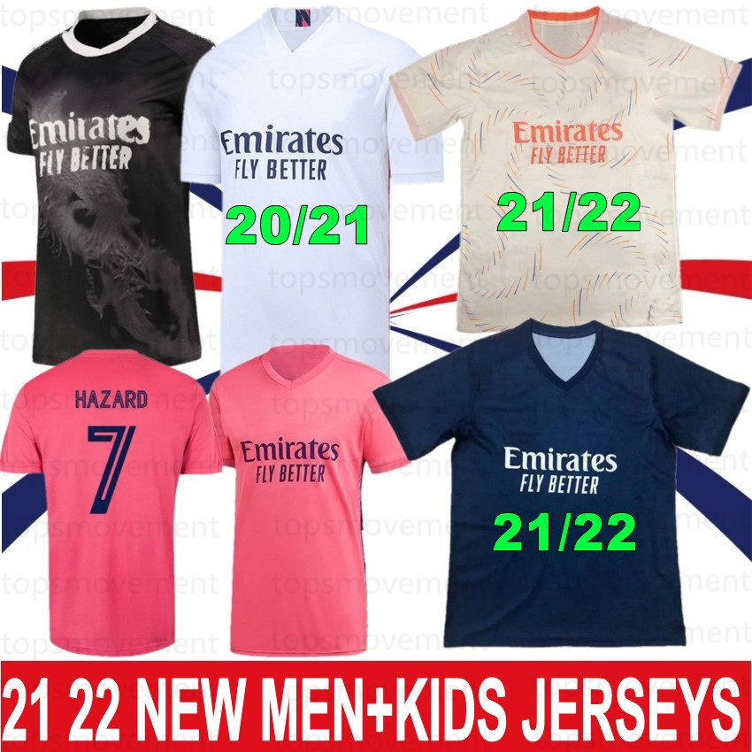 21 22 SERGIO RAMOS HAZARD BENZEMA Real 20 Madrid Soccer Jerseys MODRIC 2021 2022 ASENSIO MARCELO Football Shirt Men Kids Kits Fourth Camiseta, Black;yellow
21 22 SERGIO RAMOS HAZARD BENZEMA Real 20 Madrid Soccer Jerseys MODRIC 2021 2022 ASENSIO MARCELO Football Shirt Men Kids Kits Fourth Camiseta, Black;yellow