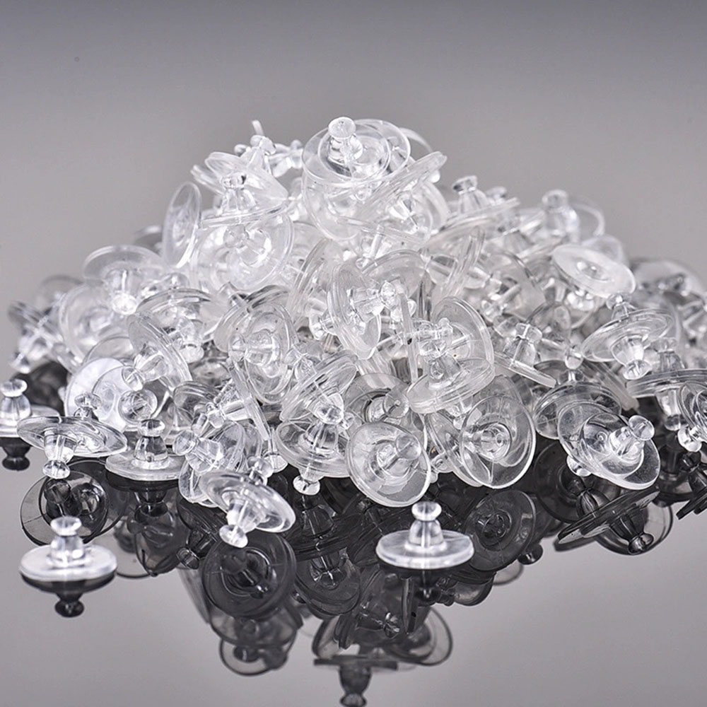 500pcs/lot Silicone Earring Backs Clear Rubber Earrings Back Earring Safety Back Stopper Clutch Ear Locking with Pad Wholesale Price