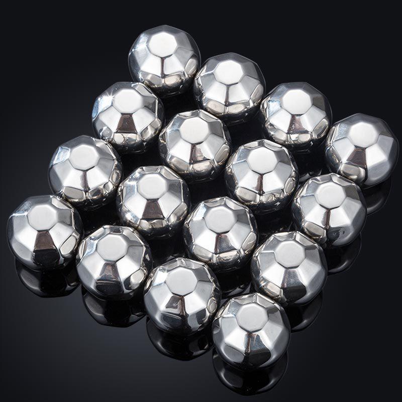 1set/lot Stainless Steel diamond style Whisky Stones Ice Cubes Glacier Cooler Stone Whiskey Rocks ice cube +1pcs clip