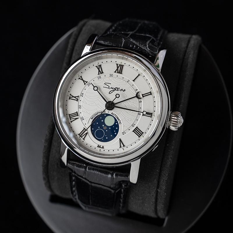 Mechanical Chronograph Watch Men Seagull ST2108 Movement Automatic Sapphire Moon Phase Luminous Pointer Leather Wristwatches, Brown
Mechanical Chronograph Watch Men Seagull ST2108 Movement Automatic Sapphire Moon Phase Luminous Pointer Leather Wristwatches, Brown