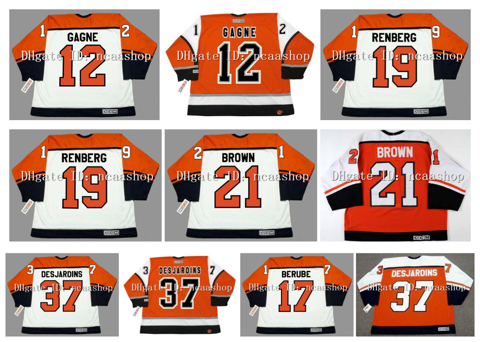 Vintage Custom CCM Hockey Jersey 12 SIMON GAGNE 19 MIKAEL RENBERG 21 DAVE BROWN 23 ILKKA SINISALO 37 ERIC DESJARDINS 17 CRAIG BERUBE Orange White Size -XXXL, As pic
Vintage Custom CCM Hockey Jersey 12 SIMON GAGNE 19 MIKAEL RENBERG 21 DAVE BROWN 23 ILKKA SINISALO 37 ERIC DESJARDINS 17 CRAIG BERUBE Orange White Size -XXXL, As pic