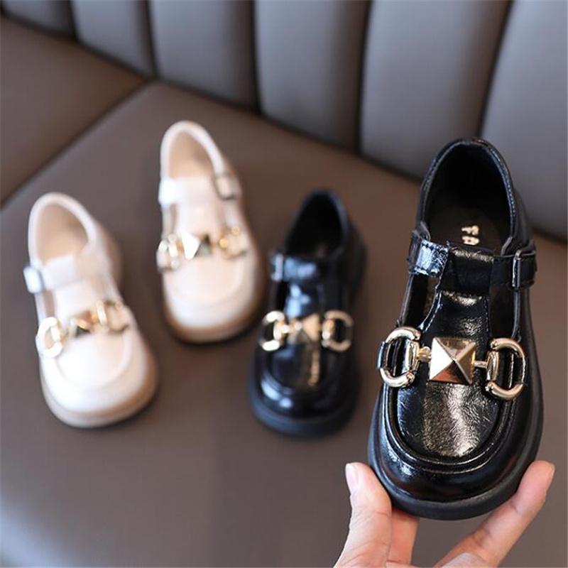 Flat Shoes British Style Girls Leather Fashion Metal Buckle T-belt Thick Bottom Mary Jane Princess Soft Sole Non-slip Baby Shoe, Black;grey
Flat Shoes British Style Girls Leather Fashion Metal Buckle T-belt Thick Bottom Mary Jane Princess Soft Sole Non-slip Baby Shoe, Black;grey