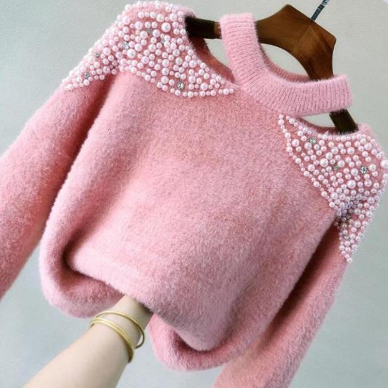 Women' Sweaters Autumn Winter O-Neck Casual Long Sleeve Sweater Women Beaded Knitted Ladies Knitwear Pullover, Pink
Women' Sweaters Autumn Winter O-Neck Casual Long Sleeve Sweater Women Beaded Knitted Ladies Knitwear Pullover, Pink