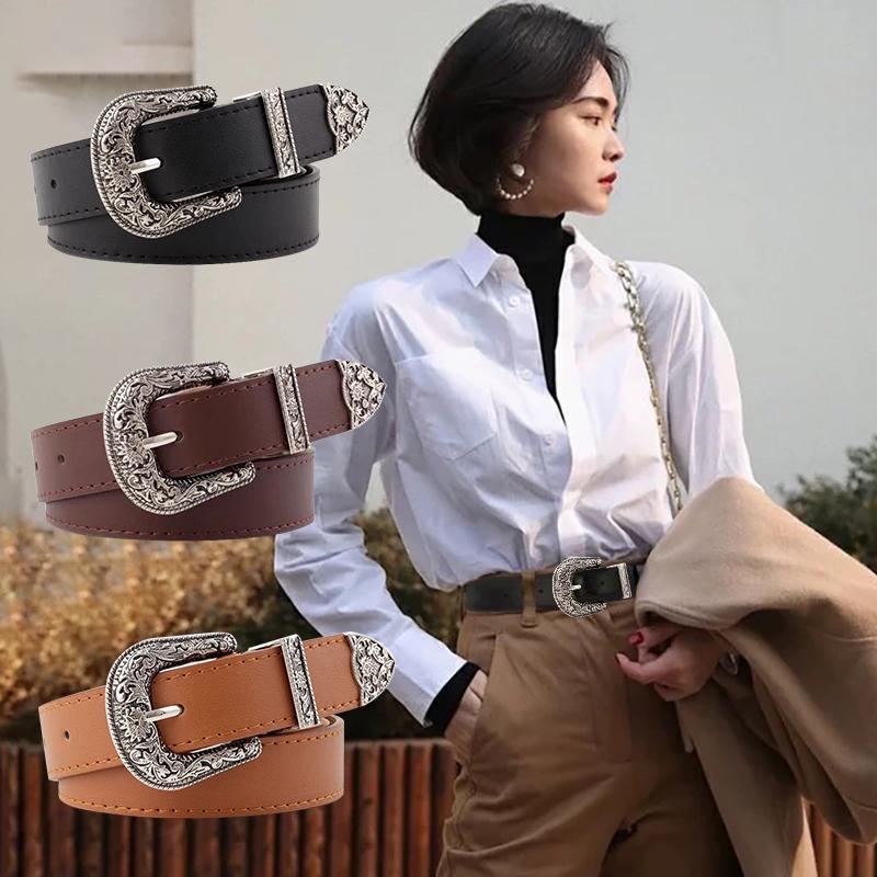 Belts Black Leather Belt Women Metal Heart Buckle Waist Vintage Western Carved Ladies Waistband Cinturon Mujer
Belts Black Leather Belt Women Metal Heart Buckle Waist Vintage Western Carved Ladies Waistband Cinturon Mujer