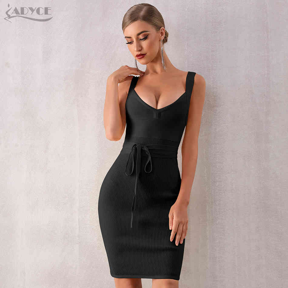 Summer Bandage Dress Women Sexy Sleeveless Spaghetti Strap Bodycon Club Celebrity Evening Party es 210423