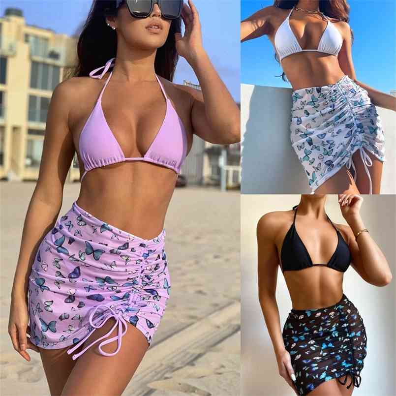 Sexy Three Pieces Bikini Set Push Up Halter Women's Swimwear Drawstring Swimsuit V Neck Beach Wear Biquini 210722, Purple
Sexy Three Pieces Bikini Set Push Up Halter Women's Swimwear Drawstring Swimsuit V Neck Beach Wear Biquini 210722, Purple