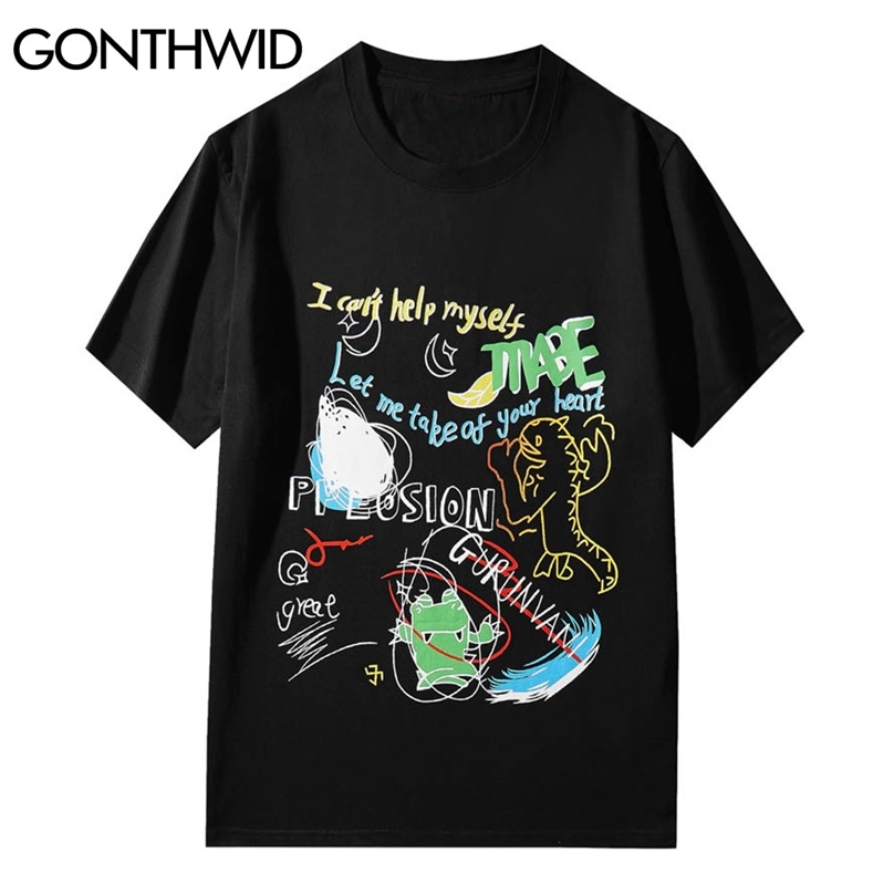 Tshirts Streetwear Hip Hop Graffiti Cartoon Tees Shirts Harajuku Casual Cotton Short Sleeve T-Shirt Fashion Summer Tops 210602, Black
Tshirts Streetwear Hip Hop Graffiti Cartoon Tees Shirts Harajuku Casual Cotton Short Sleeve T-Shirt Fashion Summer Tops 210602, Black