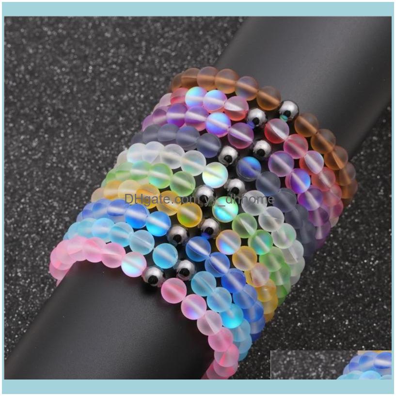 Bracelets Jewelryround Mystic Rainbow Glass Beaded Stretch Bracelet 8Mm Matte Moonstone Beads Elastic Wristband Women Jewelry Link, Chain Dr
Bracelets Jewelryround Mystic Rainbow Glass Beaded Stretch Bracelet 8Mm Matte Moonstone Beads Elastic Wristband Women Jewelry Link, Chain Dr