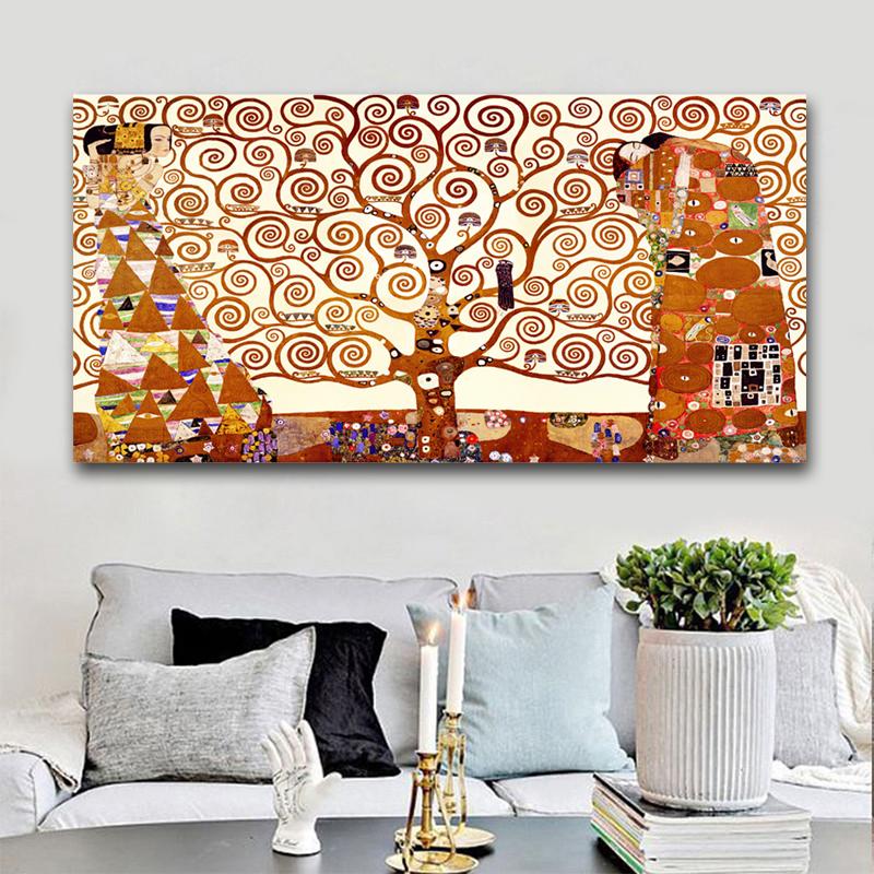 modern wall art tree of life gustav klimt wall pictures for living room canvas painting decorative printed art drop