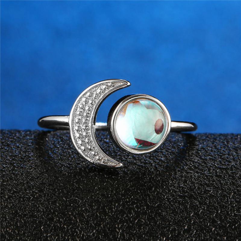 Cluster Rings Meniscus & Sun For Women Romantic Semi-precious Moonstone Silver Color Open Ring Anniversary Gift Fashion Jewelry KAR288, Golden;silver
Cluster Rings Meniscus & Sun For Women Romantic Semi-precious Moonstone Silver Color Open Ring Anniversary Gift Fashion Jewelry KAR288, Golden;silver