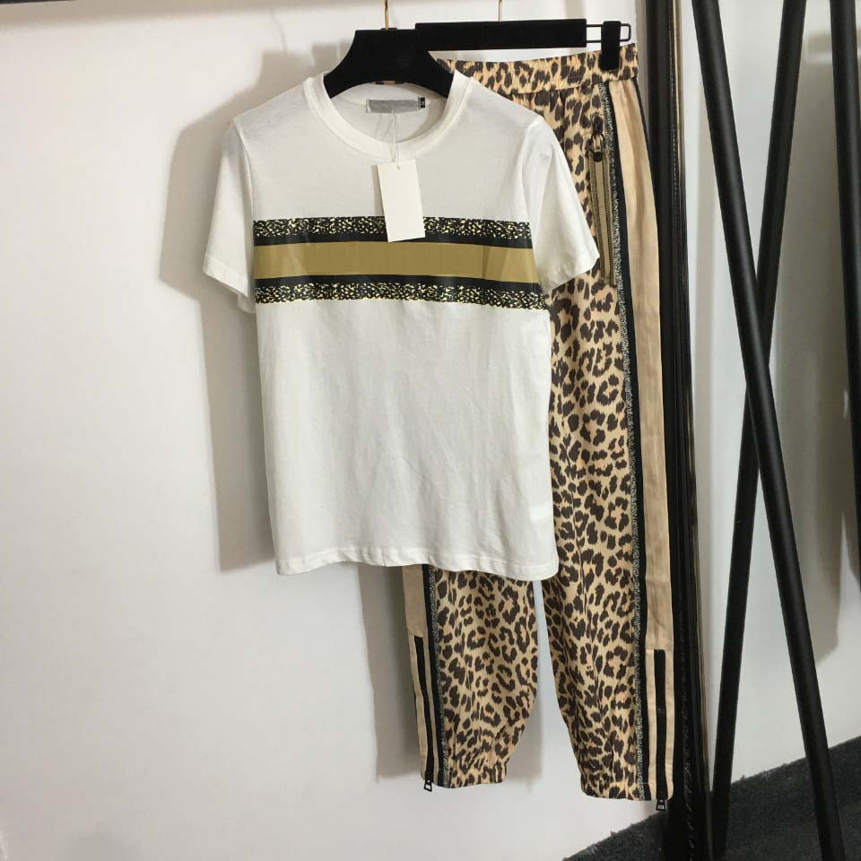 Women's Two Piece Pants Leopard Casual Suit Spotted Stripe Letter Printed Cotton Short Sleeve T-Shirt + Pant Leg Zipper Slit Trousers, Extra shipping cost
Women's Two Piece Pants Leopard Casual Suit Spotted Stripe Letter Printed Cotton Short Sleeve T-Shirt + Pant Leg Zipper Slit Trousers, Extra shipping cost