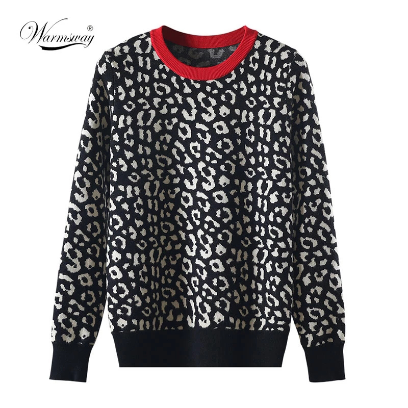 autumn winter women sweaters leopard knitted pullovers long sleeve contrast color crewneck jumpers sweter mujer c- 026, Black
autumn winter women sweaters leopard knitted pullovers long sleeve contrast color crewneck jumpers sweter mujer c- 026, Black
