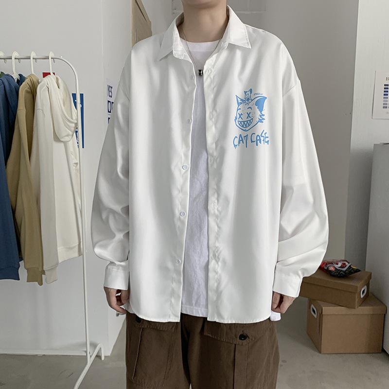 Men's Casual Shirts Pattern Shirt Korean Fashion Simple Loose Versatile Long Sleeved Coat, White;black
Men's Casual Shirts Pattern Shirt Korean Fashion Simple Loose Versatile Long Sleeved Coat, White;black