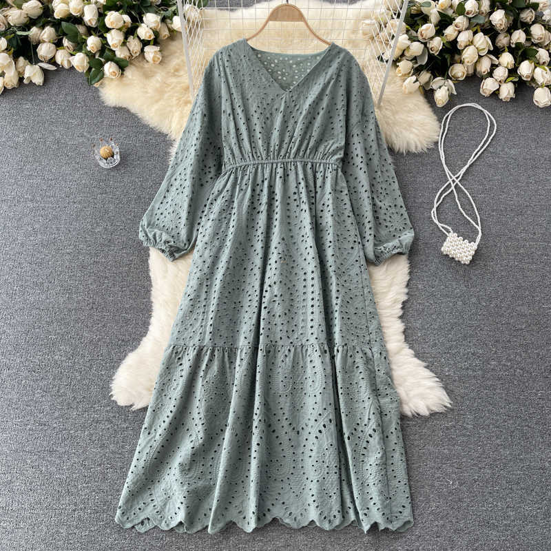 DEAT Women Dress Round Neck Short sleeve Arrivals Lady Sexy Fashion Spring Summer 11D558 210709