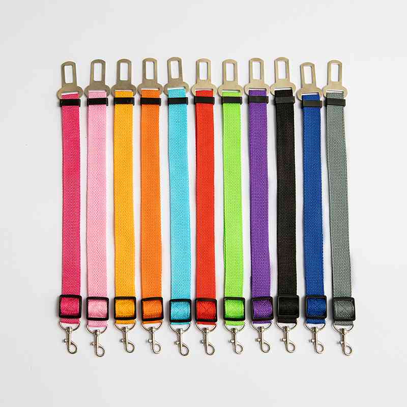 Dog Car Seat Belt Adjustable Harness Seatbelt Lead Leash for Small Medium Dogs Travel Clip Pet Supplies 11 Color Cat Seat Belts