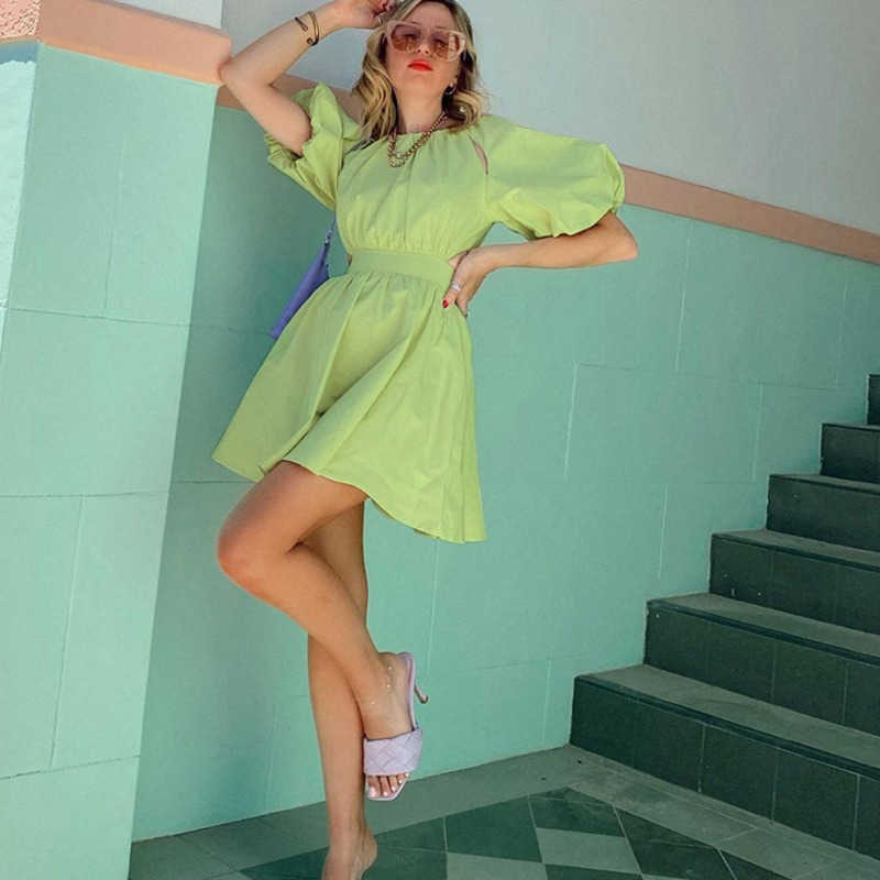 DEAT Women Dress Round Neck Short Puff Sleeve Arrivals Lady Sexy Hollow Out Fashion Temperament Spring Summer 11D1029 210709, Green
DEAT Women Dress Round Neck Short Puff Sleeve Arrivals Lady Sexy Hollow Out Fashion Temperament Spring Summer 11D1029 210709, Green