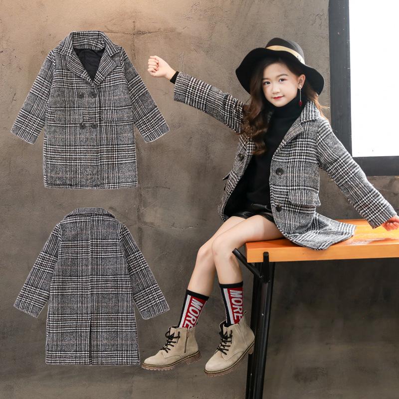 Jackets Girls' Coat 2021 Autumn And Winter Korean Version Of Grey Plaid Houndstooth Children's Woolen One Generation, Blue;gray
Jackets Girls' Coat 2021 Autumn And Winter Korean Version Of Grey Plaid Houndstooth Children's Woolen One Generation, Blue;gray