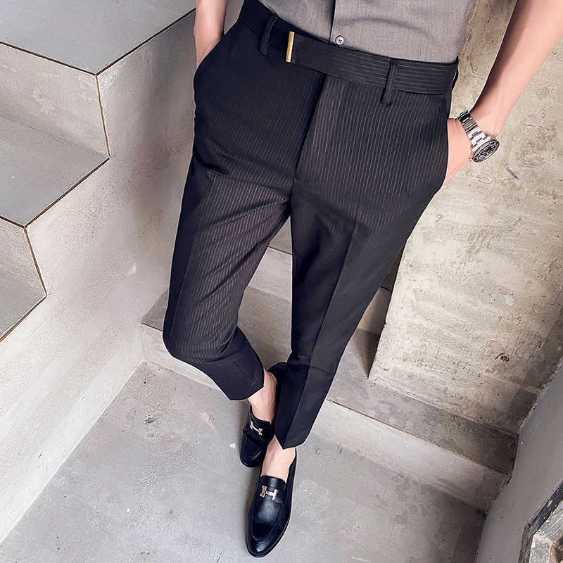Summer Striped Business Dress Pants Menwedding Formal Pants Streetwear Casual Office Social Trousers Men Casual Slim Pants 210527, Gray
Summer Striped Business Dress Pants Menwedding Formal Pants Streetwear Casual Office Social Trousers Men Casual Slim Pants 210527, Gray