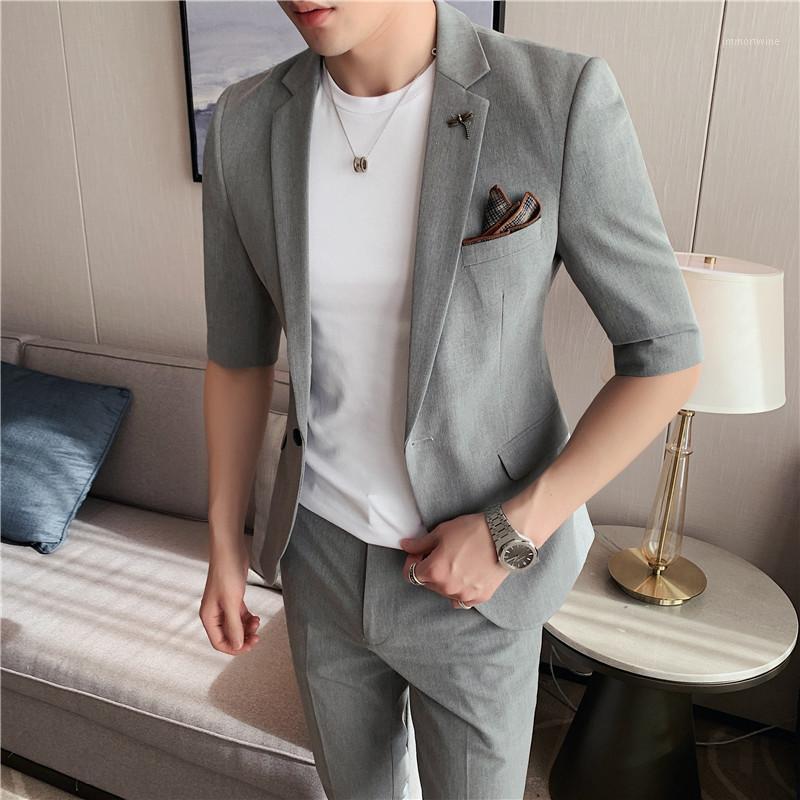 Men's Tracksuits Jacket+Pant Korean Spring Summer Slim Fit Sets Half Sleeve High Quality Business Formal Wear Wedding Dress Suits 4XL-S, Black
Men's Tracksuits Jacket+Pant Korean Spring Summer Slim Fit Sets Half Sleeve High Quality Business Formal Wear Wedding Dress Suits 4XL-S, Black