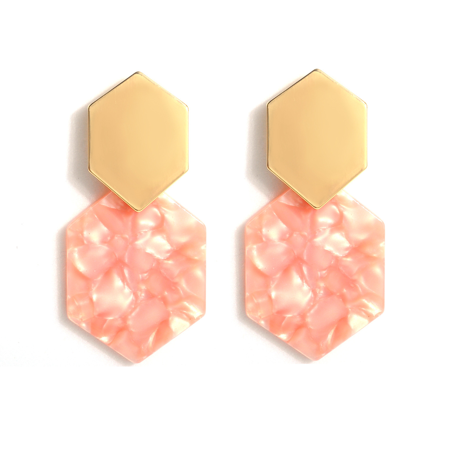 Women's Acrylic Dangle Earrings Girls Geometric Pendant Earring Bohemian Circle Mottled Resin Fashion Jewelry