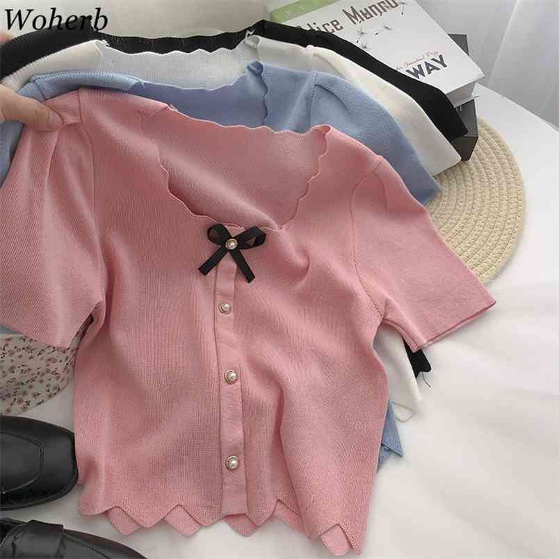 Korean Vintage Knitted Pullover Tops Summer Women Short Sleeve Single Breasted Kntiwear Sweater Elegant Ladies Jumpers 210519, Black
Korean Vintage Knitted Pullover Tops Summer Women Short Sleeve Single Breasted Kntiwear Sweater Elegant Ladies Jumpers 210519, Black