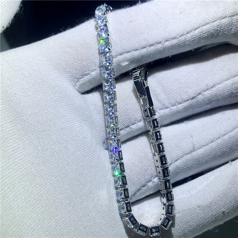 Classic Tennis Bracelet 4mm 5A cubic zirconia 925 Sterling Silver Gold Filled Engagement Wedding Bracelets for women Bridal Gift