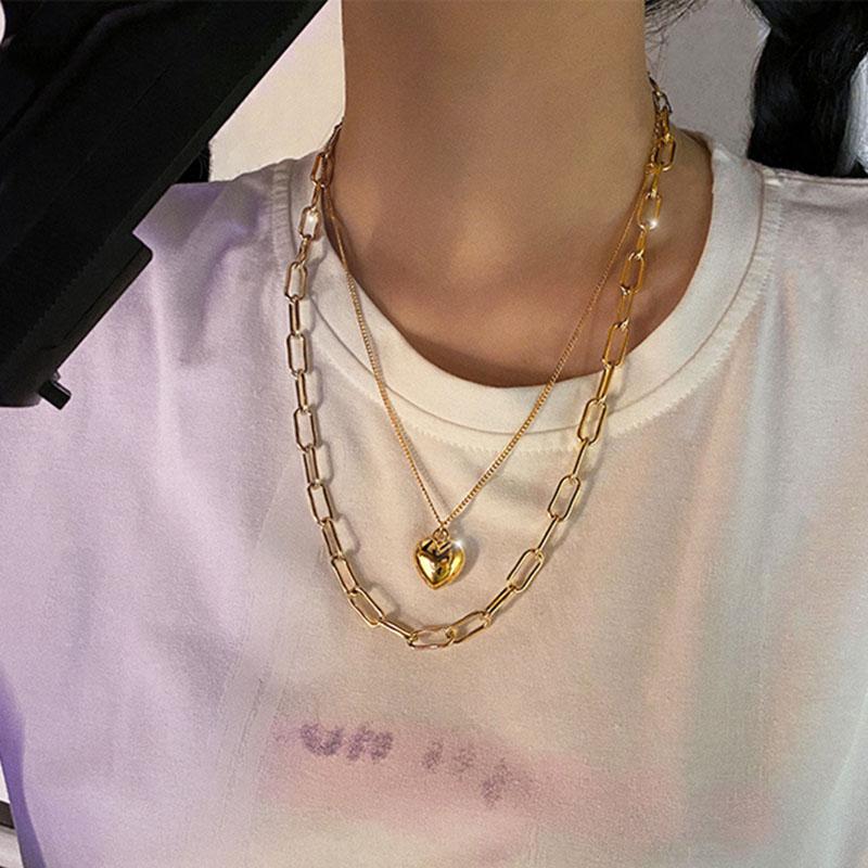 Pendant Necklaces Necklace 2021 Double-layer Love For Women Punk Chain Stacked Jewelry Wholesale Collares, Silver
Pendant Necklaces Necklace 2021 Double-layer Love For Women Punk Chain Stacked Jewelry Wholesale Collares, Silver