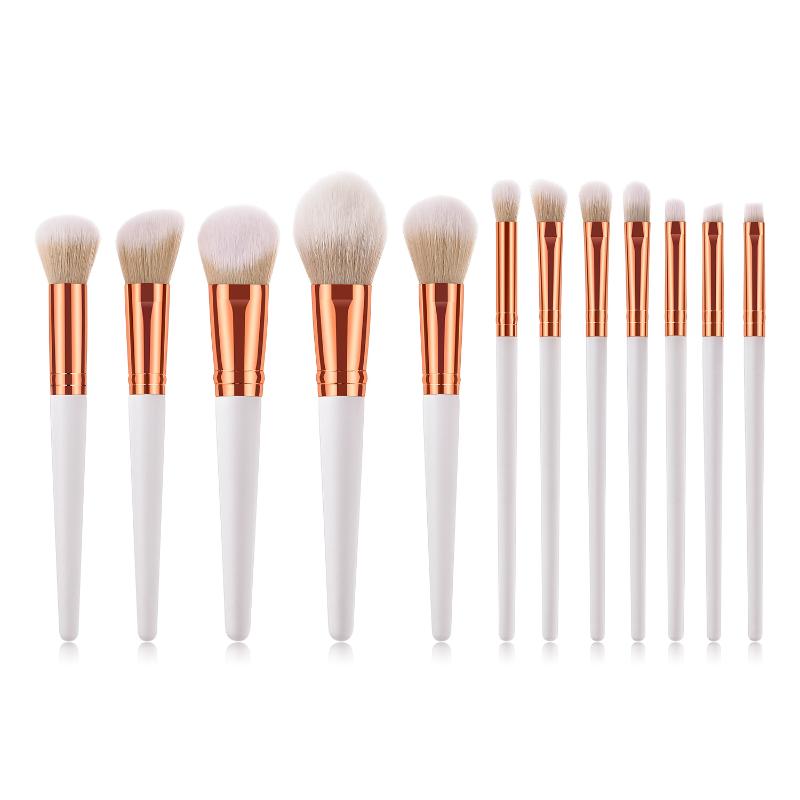 Makeup Brushes GUJHUI 12Pcs Set Eye Shadow Eyebrow Eyeliner Blush Loose Foundation Powder Professional Lip Women Cosmetic Tools