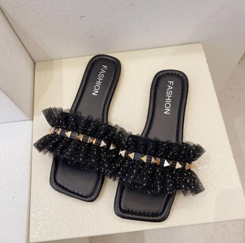 Slippers 35-43 Large Size Flat Women'S Summer Outdoor Sandals Beach Dress Shoes Rivet Lace Womens, Black
Slippers 35-43 Large Size Flat Women'S Summer Outdoor Sandals Beach Dress Shoes Rivet Lace Womens, Black