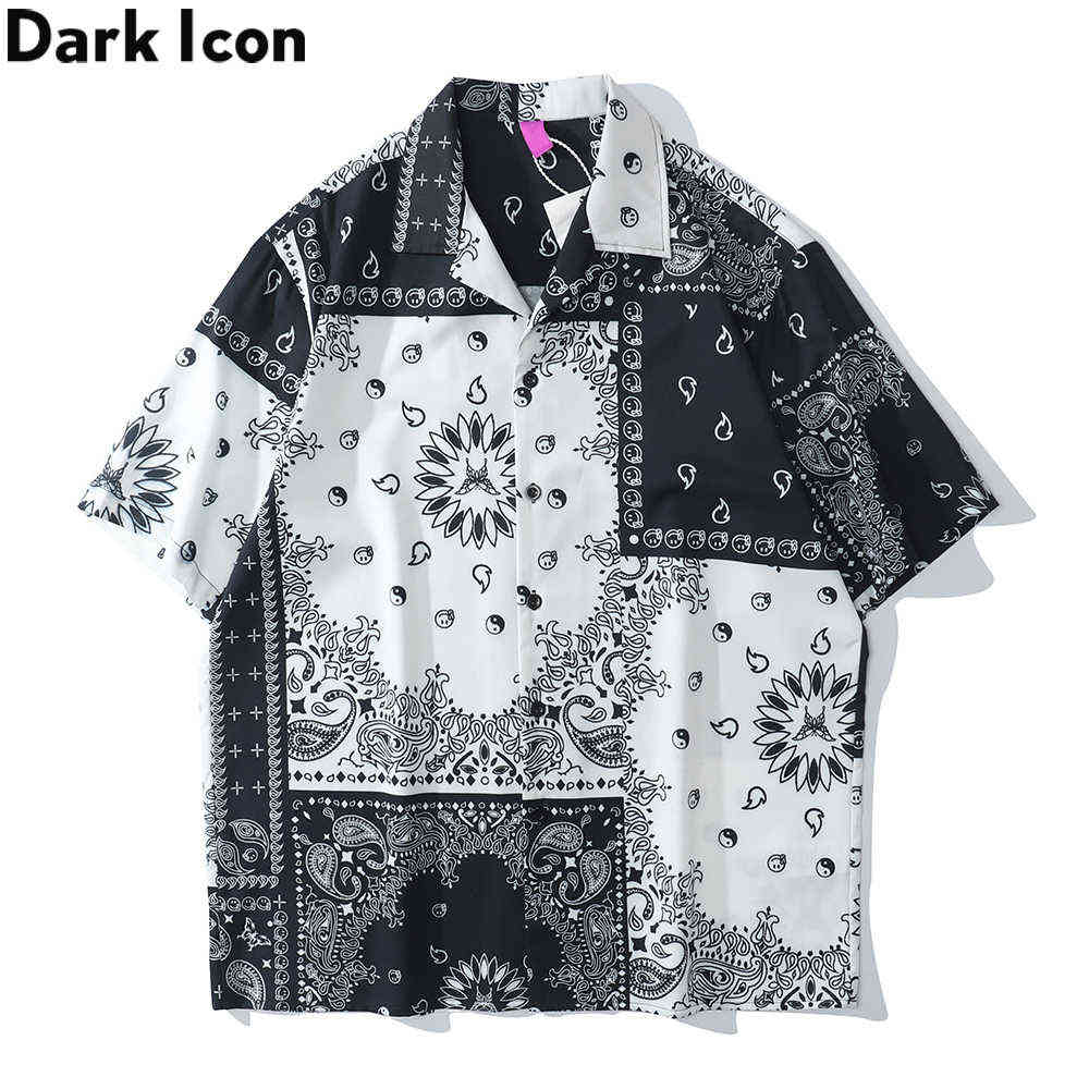 Dark Icon Black White Color Contrast Bandana Shirt Men Street Fashion Polo Hawaiian s Man 210721, Hawaiian shirt
Dark Icon Black White Color Contrast Bandana Shirt Men Street Fashion Polo Hawaiian s Man 210721, Hawaiian shirt