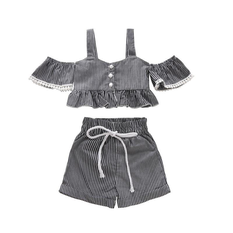 Clothing Sets Baby Girls 2PCS Summer Outfits, Strap Off Shoulder Striped Button Tops + Drawstring Shorts Set 1-5T, White
Clothing Sets Baby Girls 2PCS Summer Outfits, Strap Off Shoulder Striped Button Tops + Drawstring Shorts Set 1-5T, White