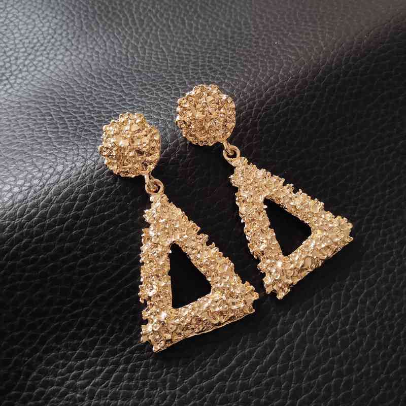 Charms Ear Stud Clip Rings Cool Style Personalized Metal in Summer Women's Fashion Trend Hollowed Out Triangular Geometric
