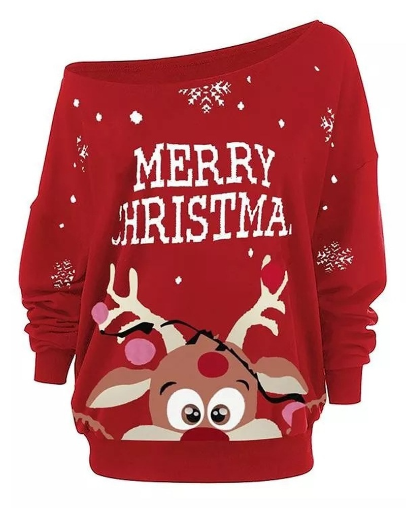 New Sweater Christmas Deer Head Theme Clothing Headdress Long Sleeve Round Neck Women, White;black
New Sweater Christmas Deer Head Theme Clothing Headdress Long Sleeve Round Neck Women, White;black
