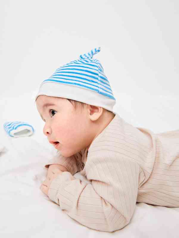 Baby Striped Print Hat & Gloves SHE01