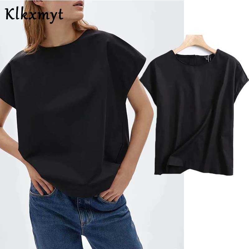 Klkxmyt England Style Simple Solid V-neck Cotton Basic Harajuku Tshirt Summer T Shirt Women Camisetas Verano Mujer Tops 210527