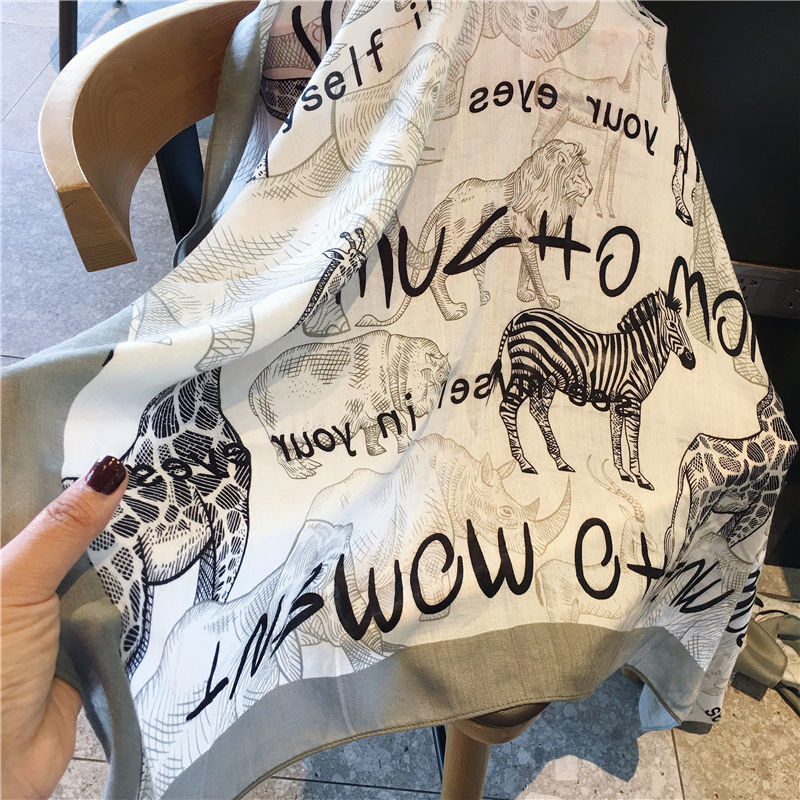 Summer versatile silk scarf Spring and autumn thin gauze shawl women's scarfs long beach towel