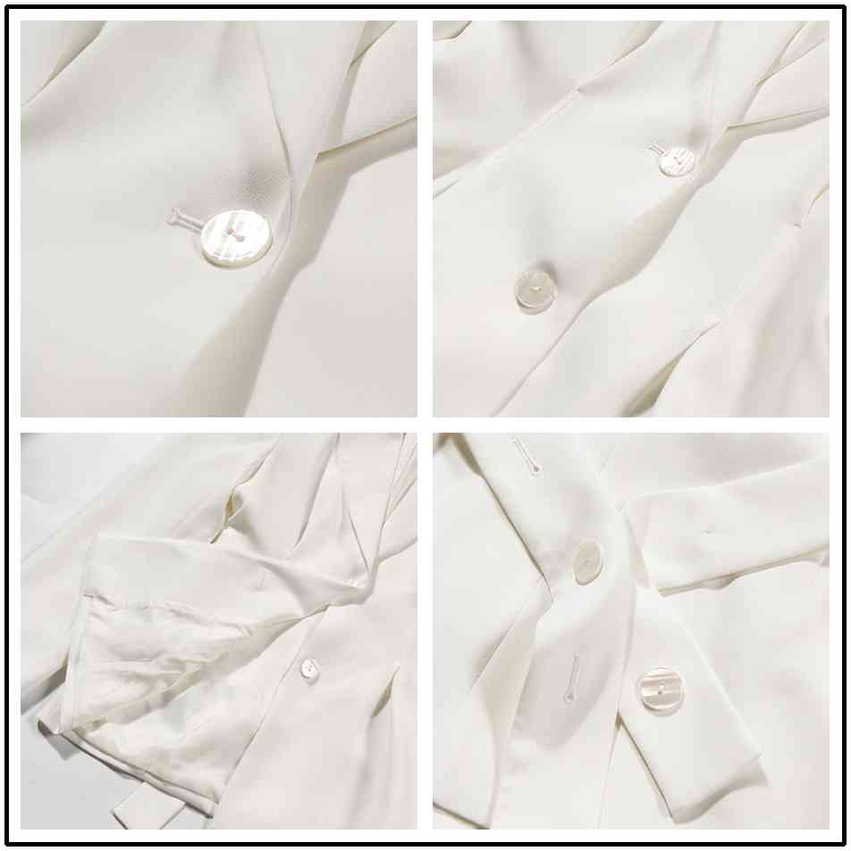 Women's White Knot Split Irregular Casual Jacket V-neck Belt Long Sleeve Loose Fit Fashion Summer Fall 210525